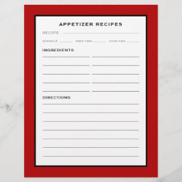 Página Receta | Apetizador | Blanco y negro rojo