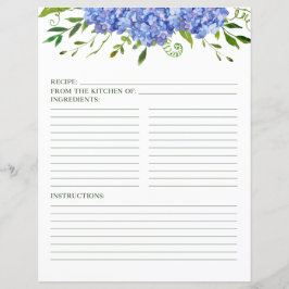 Página Receta de Hidrangeas Azules