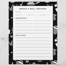 Página Receta de Pan y Rollo | Cocina blanca y neg