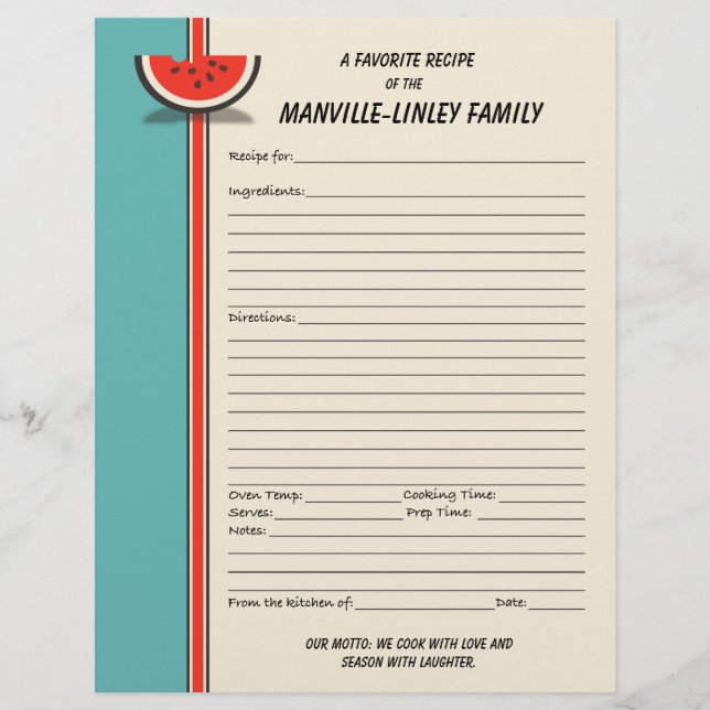 Página Receta del Personalizado de la rebanada de  (Anverso)