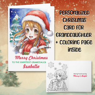 Página Tarjeta de navidad para Nieta + Colorante