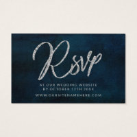 Página web de Boda azul de Navy Luster RSVP Insert