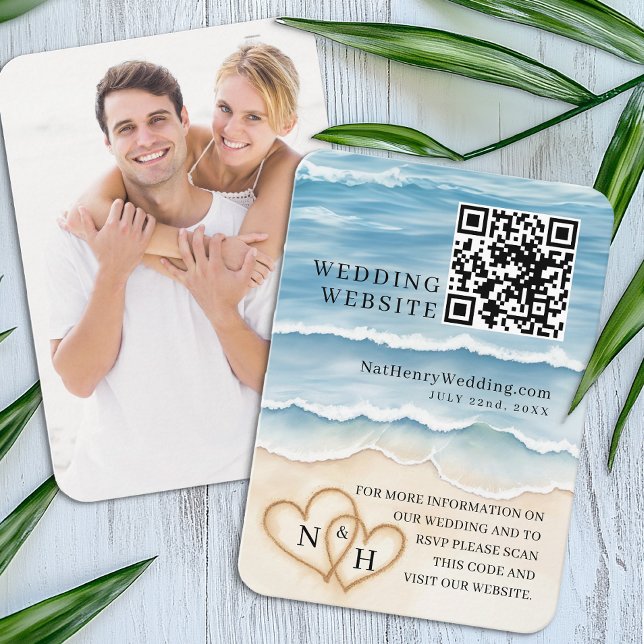 Página web de bodas de playa Tarjeta de inclusión  (Wedding Website Enclosure Card)