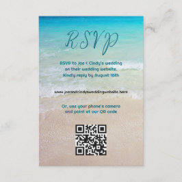 Página web de código QR de escena de playa Tarjeta