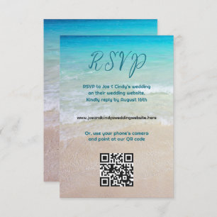 Página web de código QR de escena de playa Tarjeta