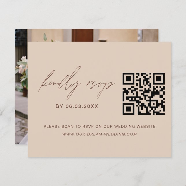 Página web del Boda de fotos RSVP de código QR de  (Anverso / Reverso)