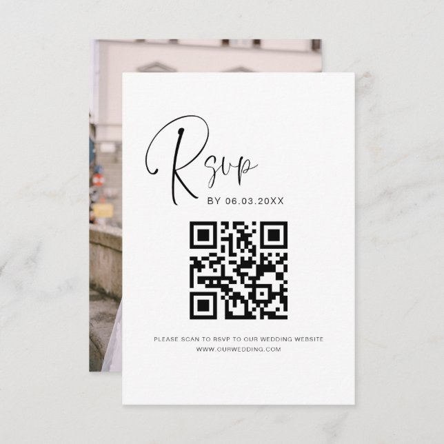 Página web del Boda de QR Code RSVP Elegante (Anverso / Reverso)