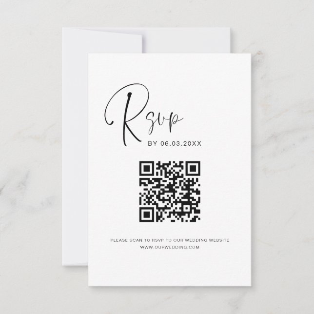 Página web del Boda de QR Code RSVP Elegante (Anverso)