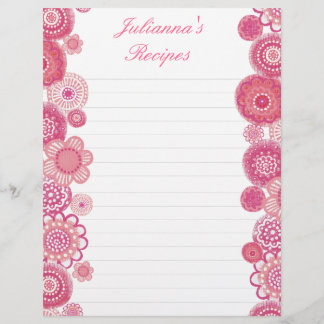 Páginas de cartas para carpeta de recetas Pretty i