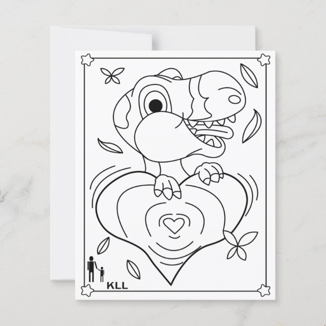 Páginas de colores de dinasoaurios queridos (Anverso)