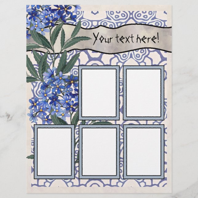 Páginas de diseño de cuadernillo - Cinco marcos (Anverso)