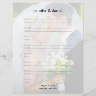 Páginas de la libreta de invitados de Bodas con co