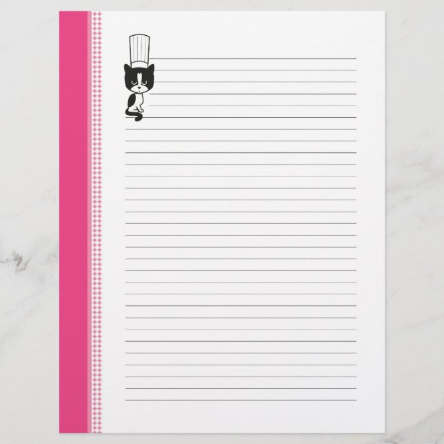 Páginas de la receta del gato del chef (Anverso)