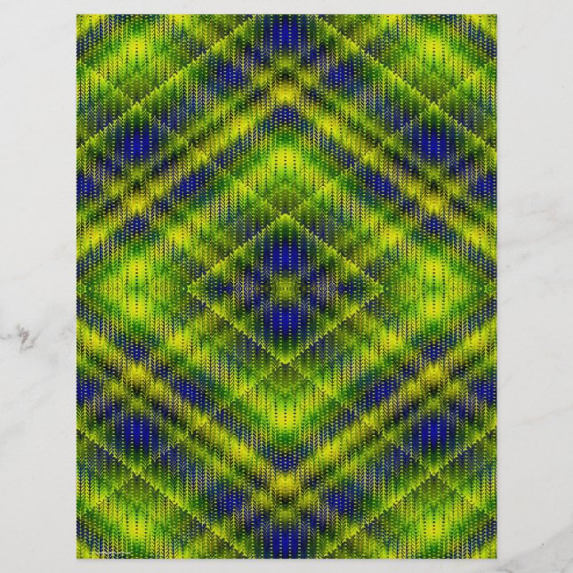 Páginas de Papel de Scrapbook a Granel Verde Argyl (Atrás)