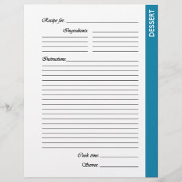 Páginas de Recetas a 2 caras DESSERT Azul