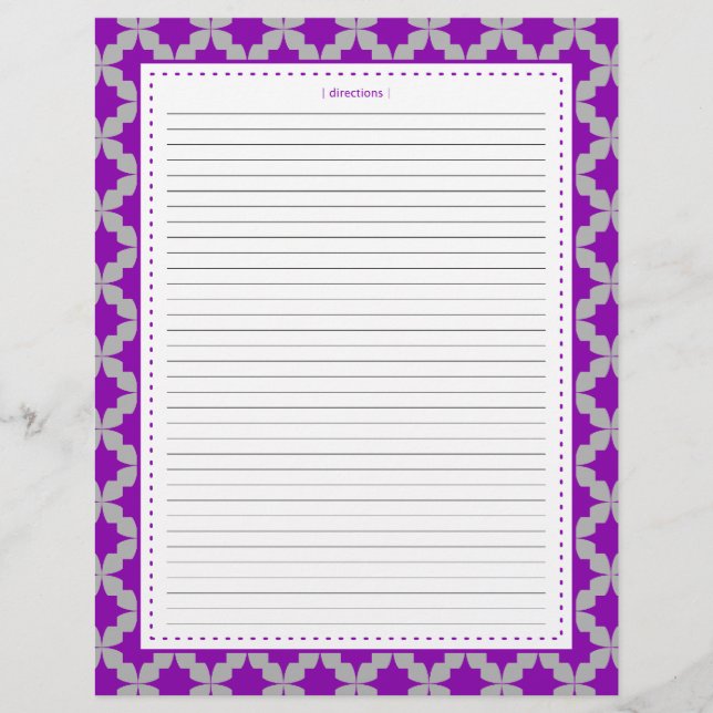 Páginas de recetas adicionales de Purple Retro Sta (Anverso)