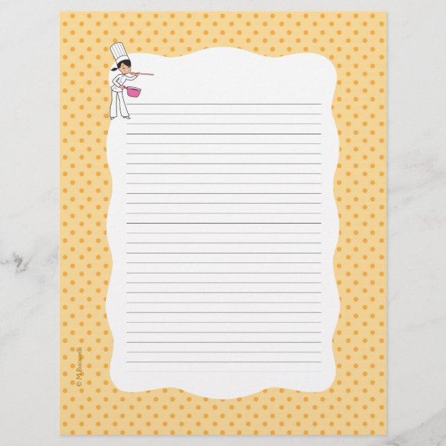 Páginas de recetas con borde decorativo (Anverso)