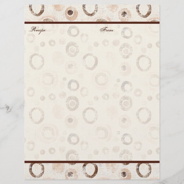 Páginas de recetas de regalo Boda Círculos contemp (Anverso)