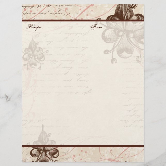 Páginas de recetas del patrimonio familiar de Le C (Anverso)