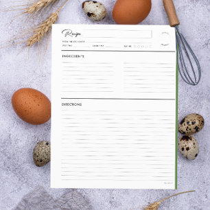 Páginas de recetas en línea modernas en formato ca