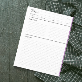 Páginas de recetas en línea modernas en formato de