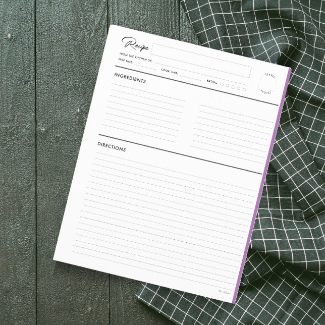 Páginas de recetas en línea modernas en formato de (Subido por el creador)