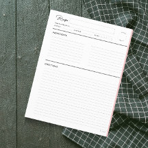 Páginas de recetas en línea modernas en formato de