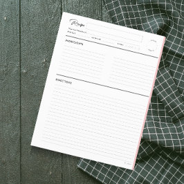 Páginas de recetas en línea modernas en formato de