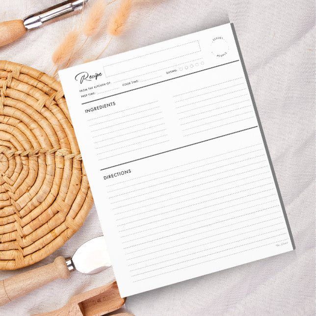 Páginas de recetas planas modernas en formato de l (Subido por el creador)