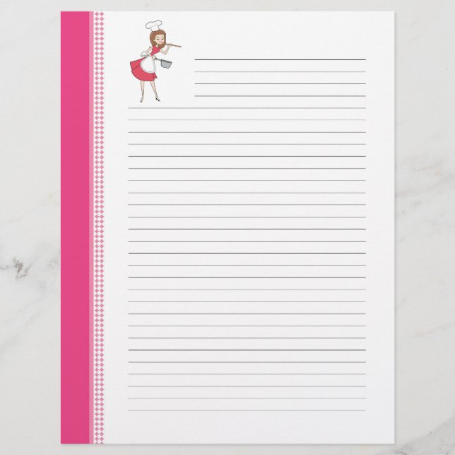 Páginas de recetas retro para amas de casa con art (Anverso)