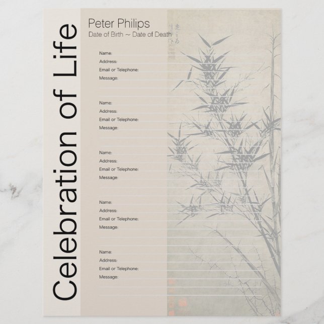 Páginas de relleno de carpeta de libro de visitas  (Anverso)