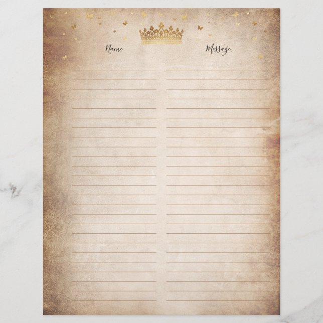 Páginas de relleno del libro de invitado del papel (Anverso)