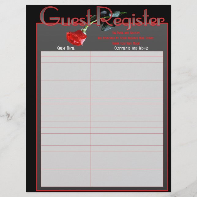 Páginas del libro de visitas del álbum de bodas (Anverso)