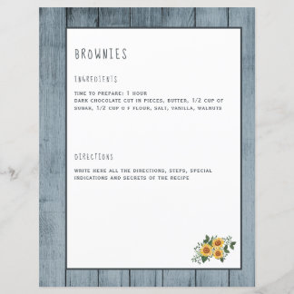 Páginas rusticas de recetas para organizador de ca