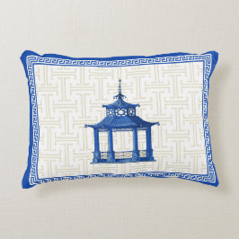 Pagoda azul en la almohada del traste