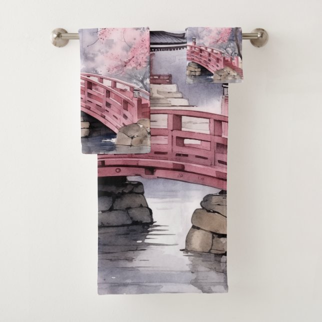 Pagoda de flores de sakura japonesa rosa gris (In situ)