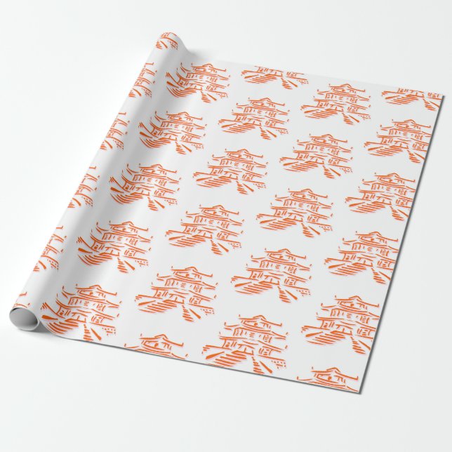 Pagoda Pagodas regalo Papel de envolver (Desenrollado)