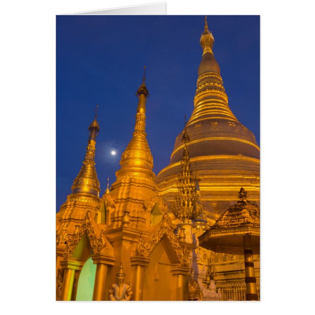 Pagoda Shwedagon de noche, Myanmar (Frente)