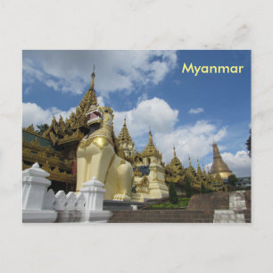 Pagoda Shwedagon, Rangún, postal de Myanmar