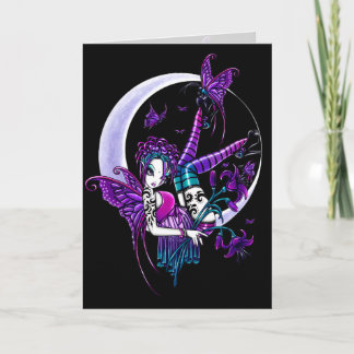 "Paige" Tarjeta de arte de mariposa arco iris Moon