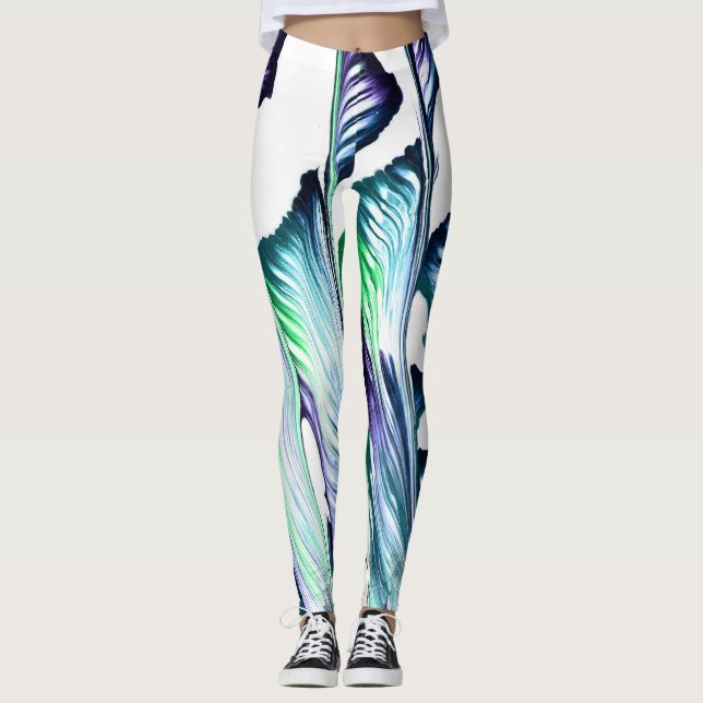 Pain Remover 1 Purple Green Abstract Leggings (Anverso)