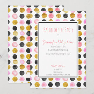 Paint & Gold Paint Polka Dots Party Invitaciones