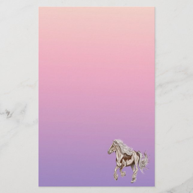 Paint Horse Galloping Pastel Papel de estacionamie (Anverso)