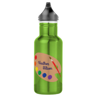 Paint Palette Art Cute Niños Botella de Agua con N