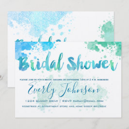 Paint Splat Watercolor Bridal Shower Invitaciones