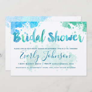 Paint Splat Watercolor Bridal Shower Invitaciones