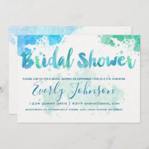 Paint Splat Watercolor Bridal Shower Invitaciones