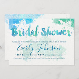 Paint Splat Watercolor Bridal Shower Invitaciones