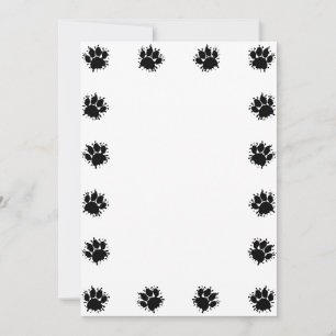 Paint Splatt Dog Paw Impresiones Tarjeta DIY