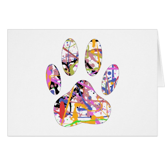 Paint Splatt Dog Paw Print (Anverso (Horizontal))